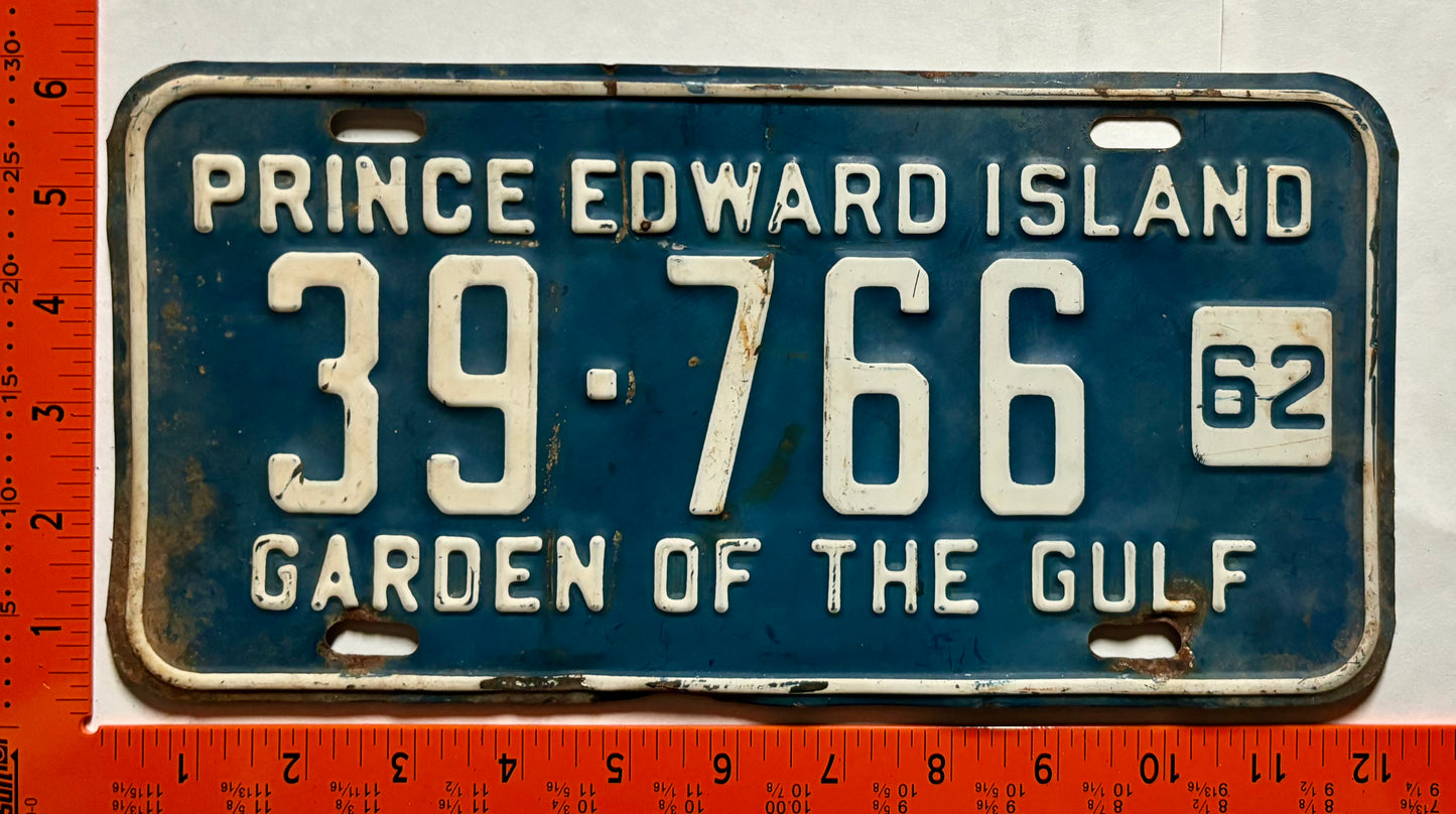 1962 Prince Edward Island #39-766 Passenger License Plate