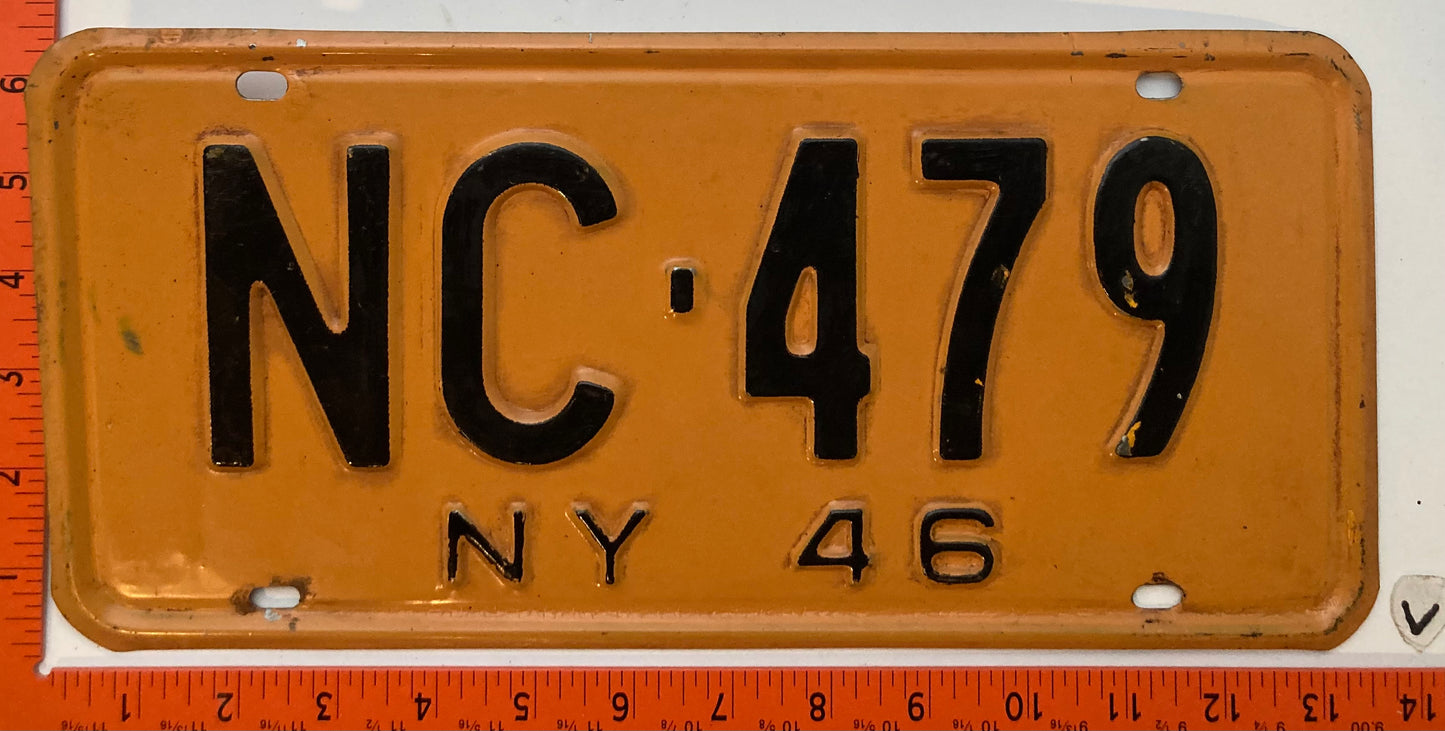 1946 New York #NC-479 Passenger License Plate
