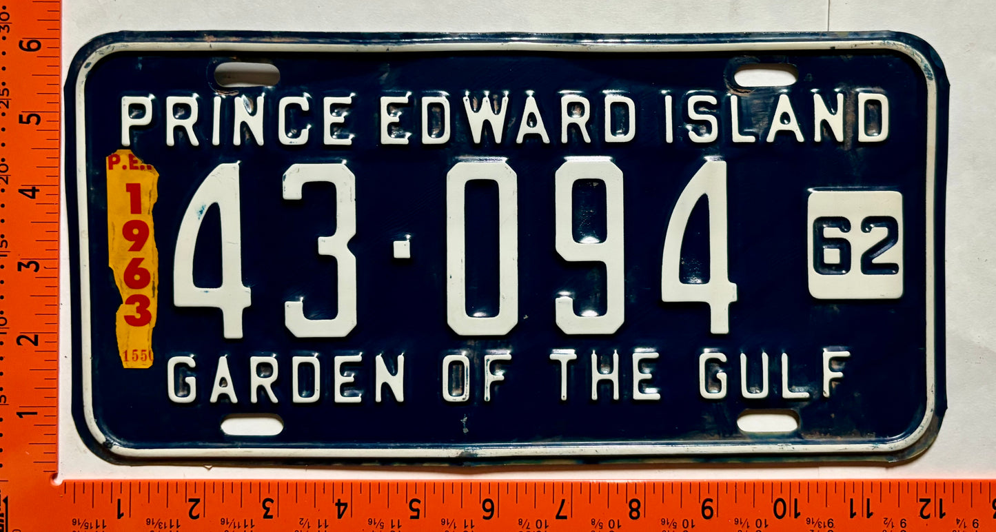 1963 Prince Edward Island #43-094 Passenger License Plate
