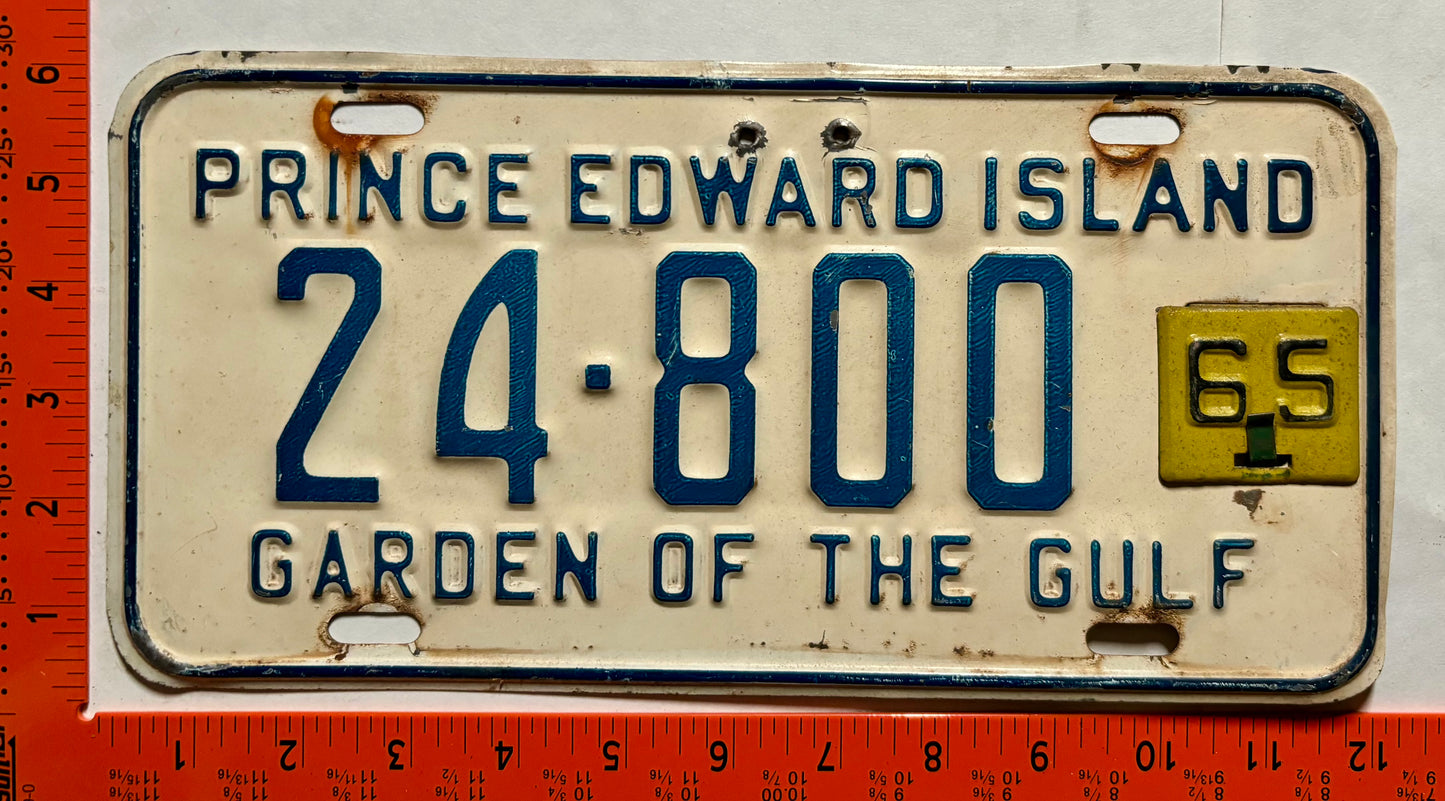 1965 Prince Edward Island #24-800 Passenger License Plate