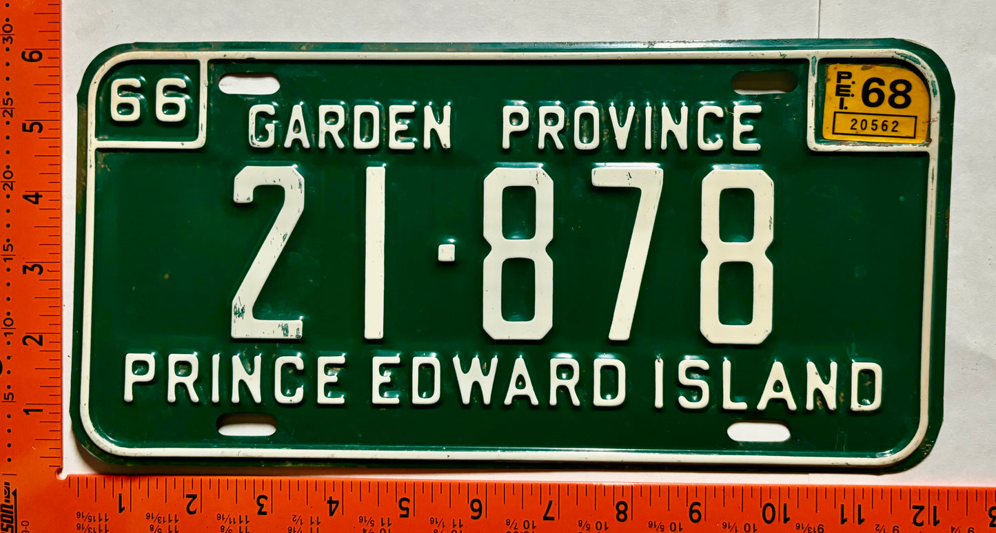 1968 Prince Edward Island #21-878 Passenger License Plate
