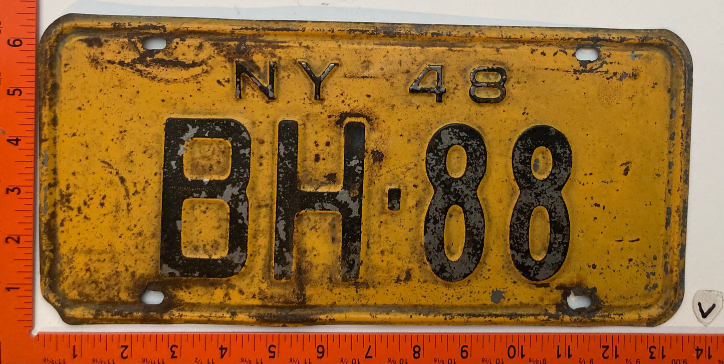 1948 New York #BH-88 Passenger License Plate