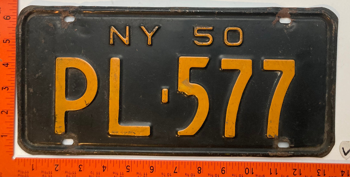 1950 New York #PL-577 Passenger License Plate