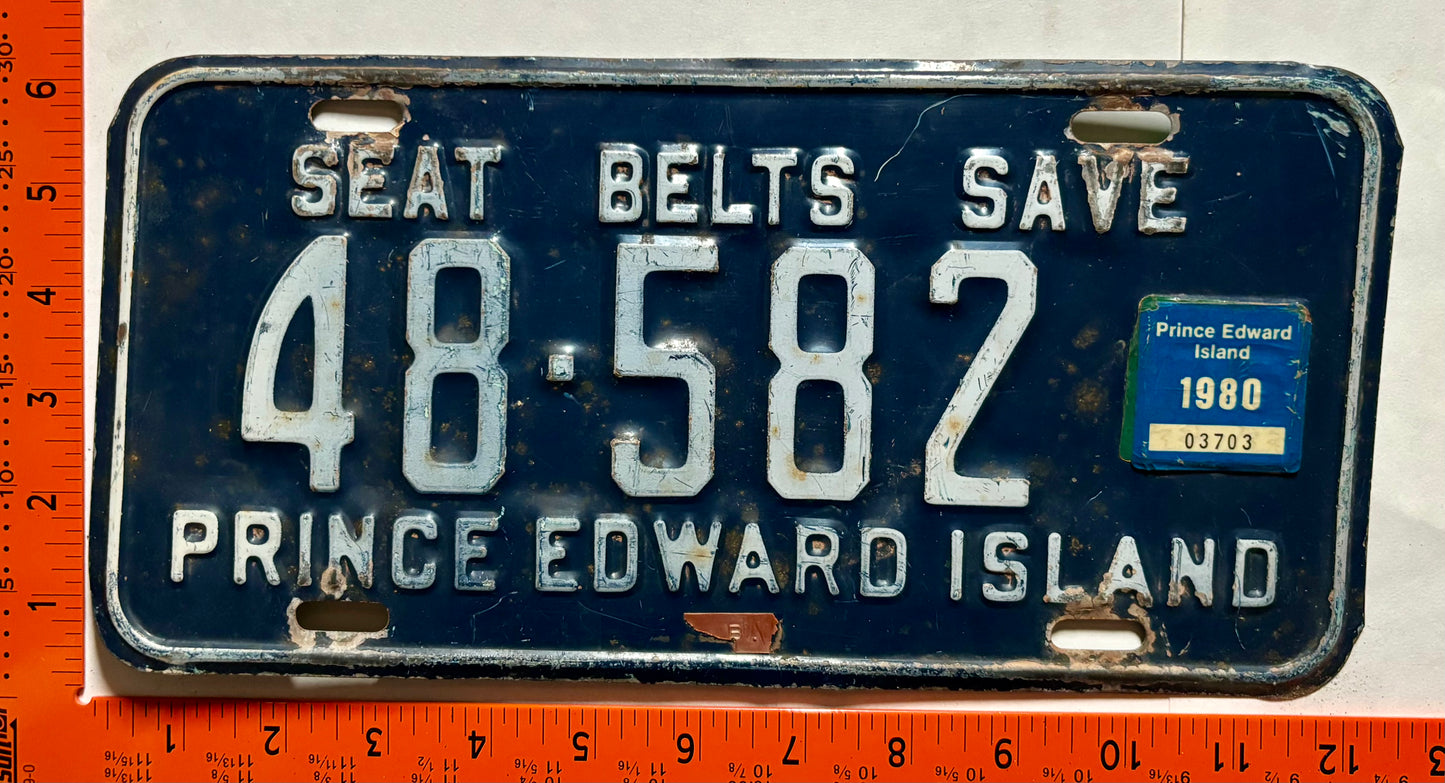 1980 Prince Edward Island #48-582 Passenger License Plate