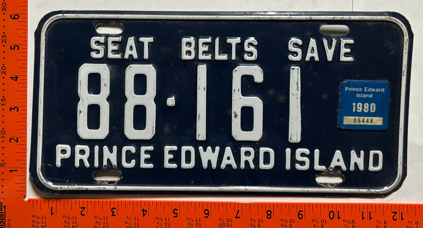 1980 Prince Edward Island #88-161 Passenger License Plate