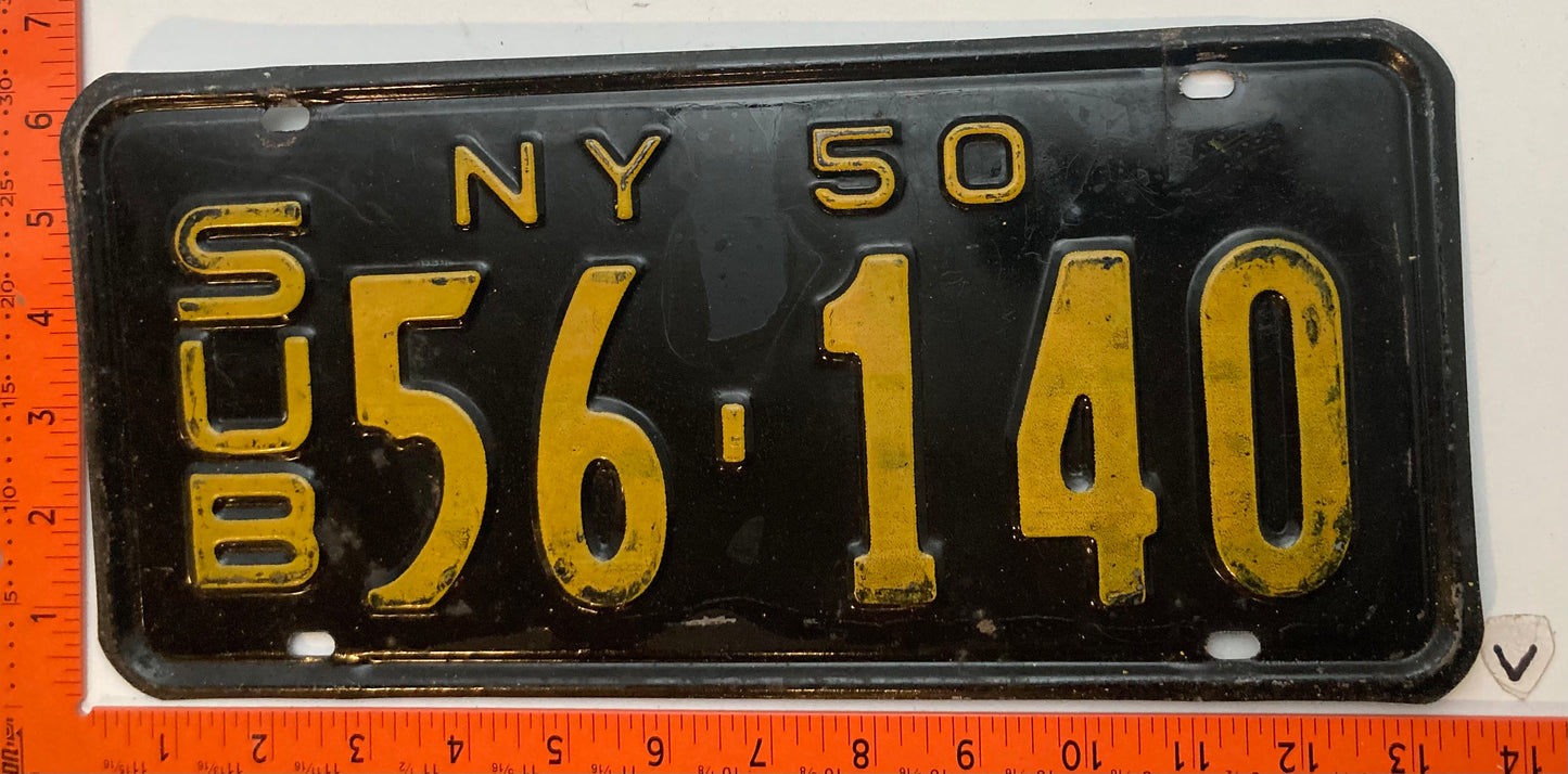 1950 New York #56-140 Suburban License Plate