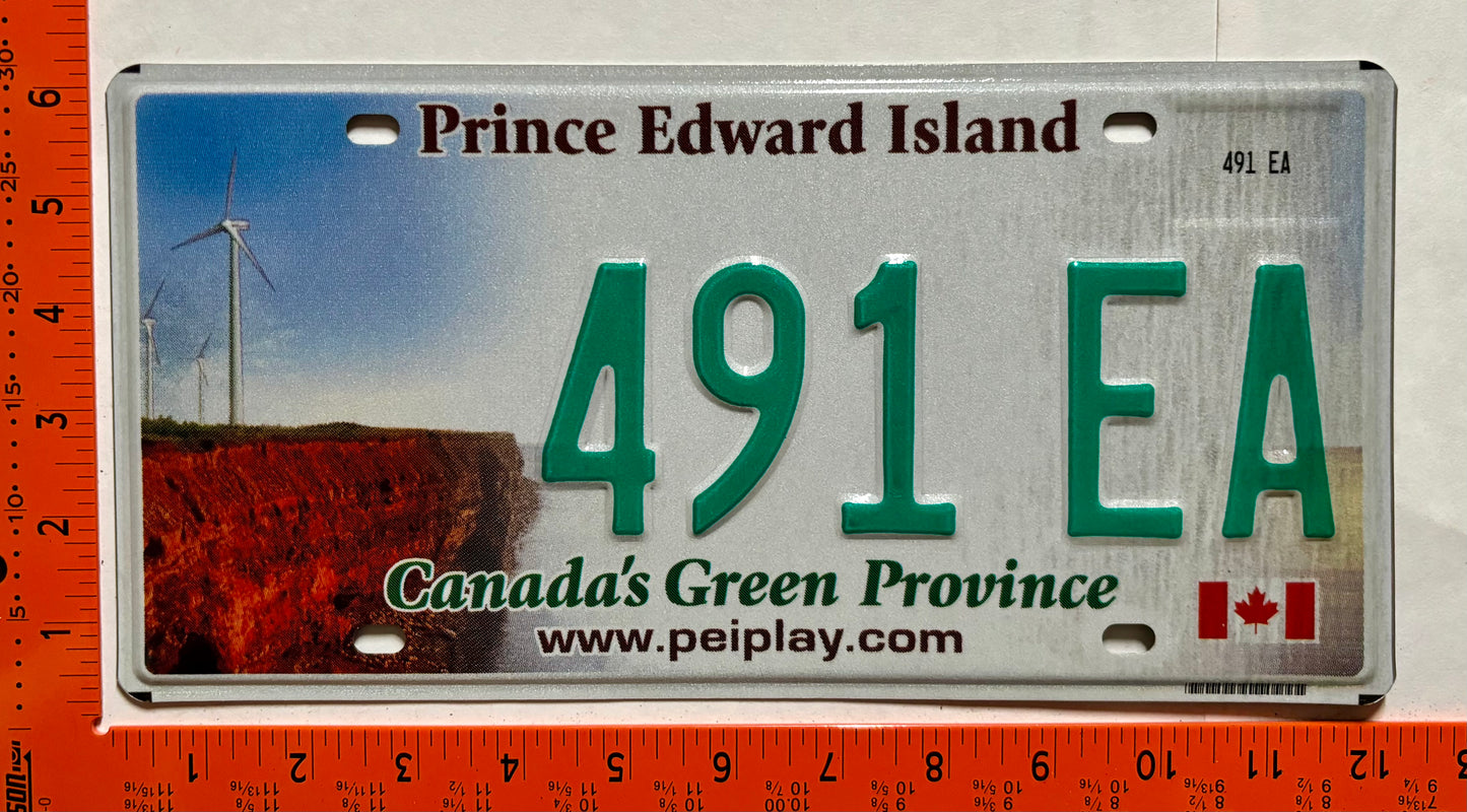 undated Prince Edward Island #491 EA Passenger License Plate