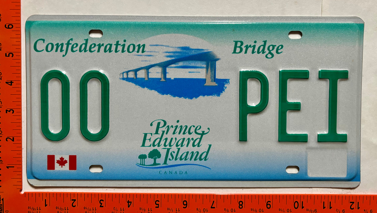 undated Prince Edward Island #00 PEI Passenger Sample License Plate