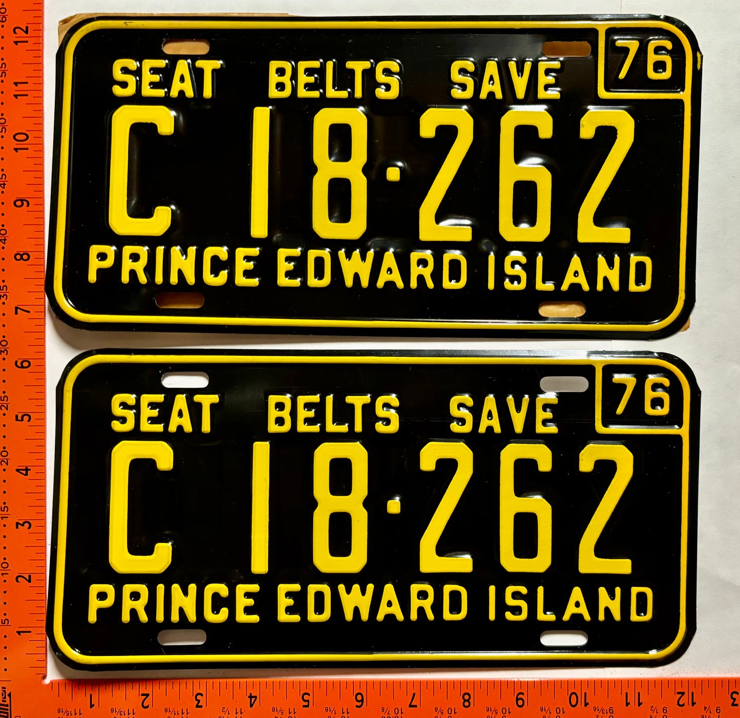 1976 Prince Edward Island #C 18-262 Commercial License Plate Pair