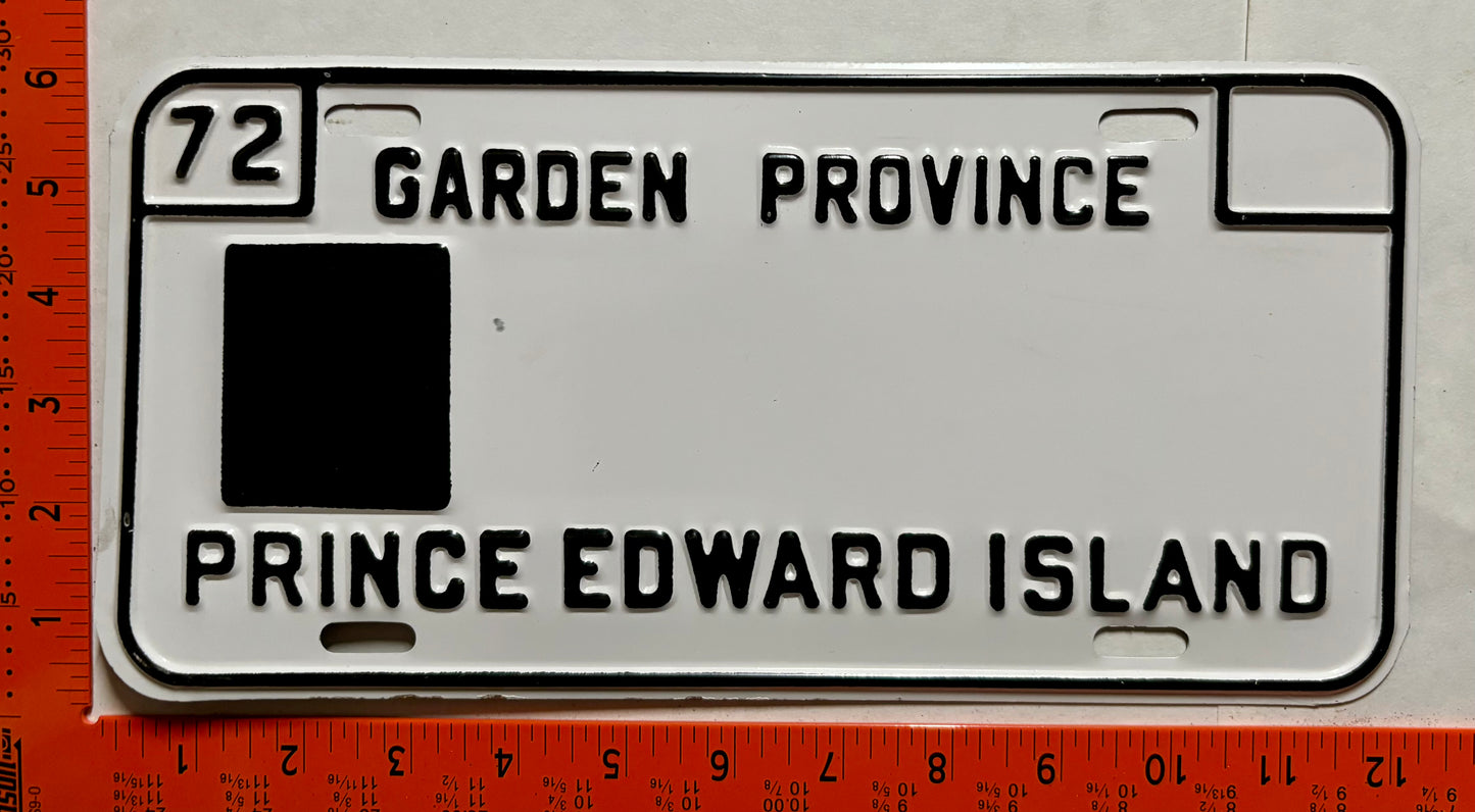 1972 Prince Edward Island blank Truck License Plate