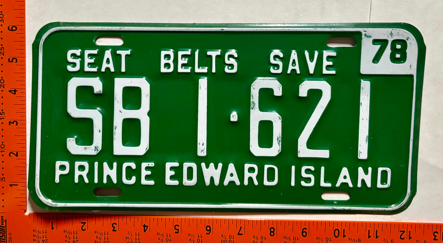 1978 Prince Edward Island #SB 1-621 School Bus License Plate