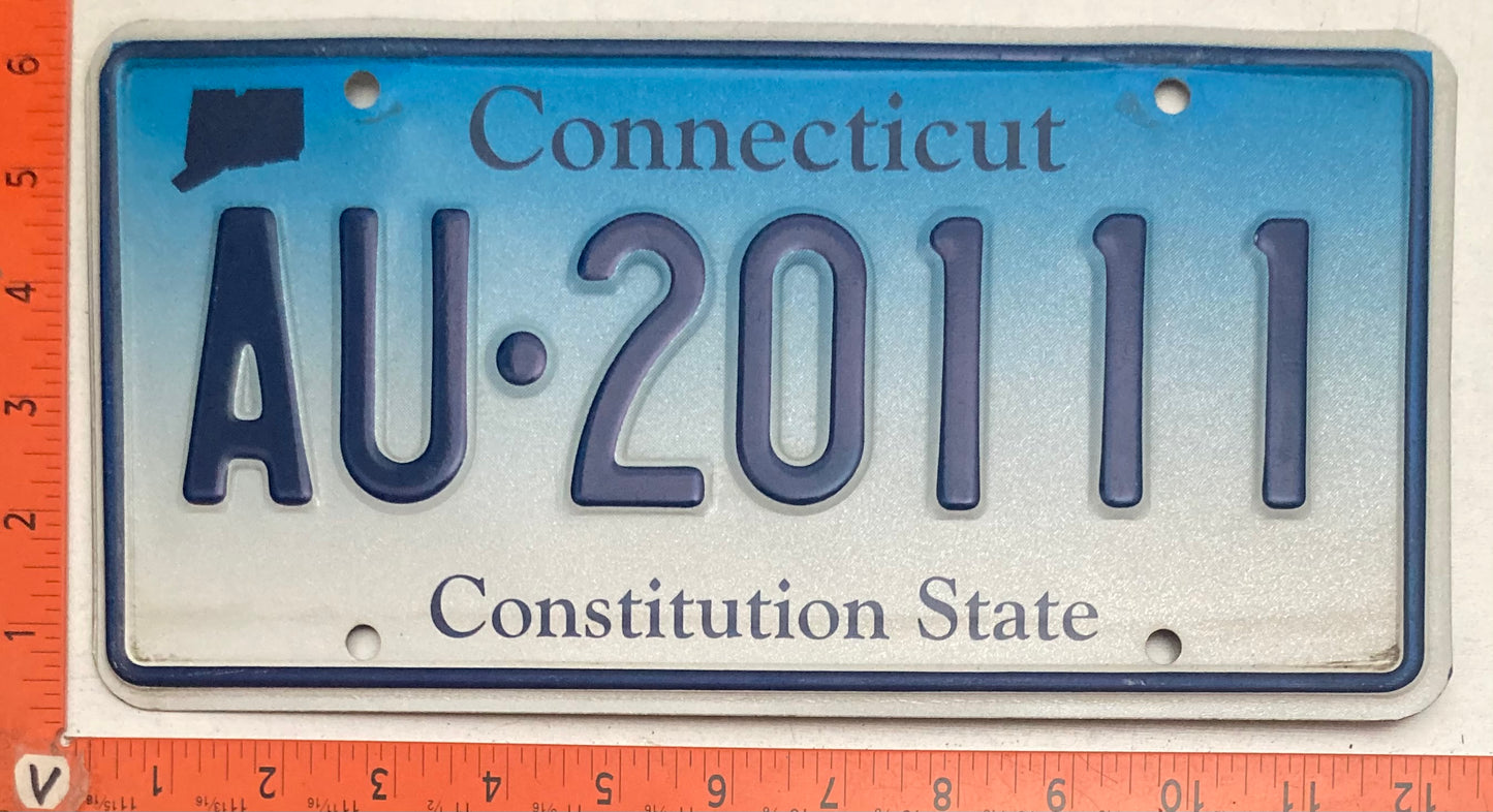 undated Connecticut #AU-20111 Passenger License Plate