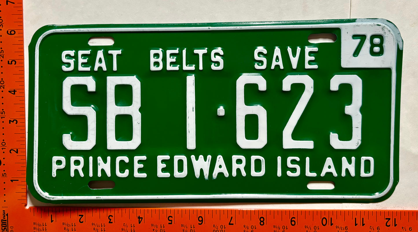 1978 Prince Edward Island #SB 1-623 School Bus License Plate