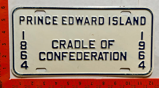 1964 Prince Edward Island Cradle of Confederation Booster License Plate