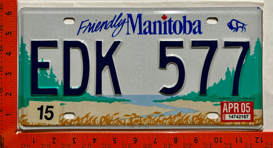 2005 Manitoba #EDK 577 Passenger License Plate