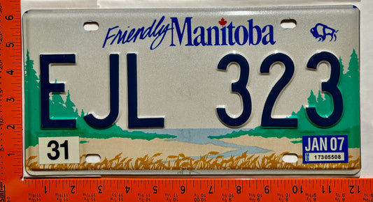 2007 Manitoba #EJL 323 Passenger License Plate