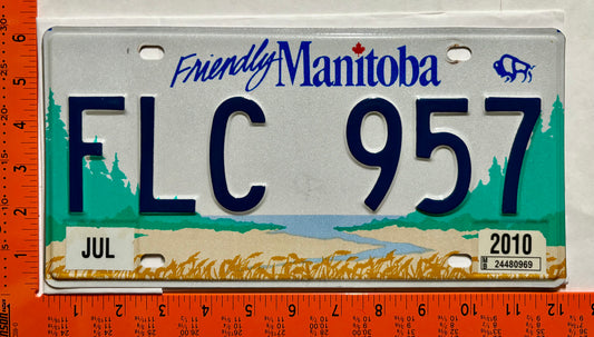2010 Manitoba #FLC 957 Passenger License Plate