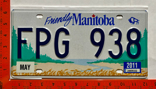 2011 Manitoba #FPG 938 Passenger License Plate