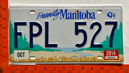 2014 Manitoba #FPL 527 Passenger License Plate