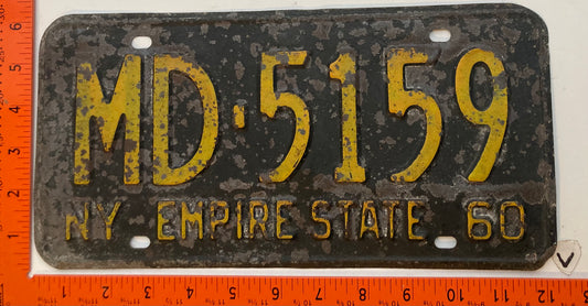 1960 New York #MD-5159 Doctor License Plate