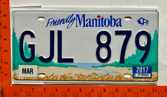 2017 Manitoba #GJL 879 Passenger License Plate
