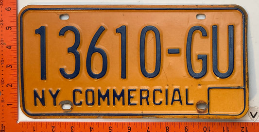 1973 base New York #13610-GU Commercial License Plate