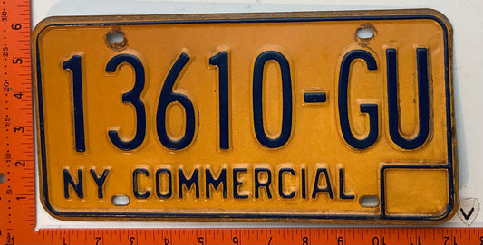 1973 base New York #13610-GU Commercial License Plate