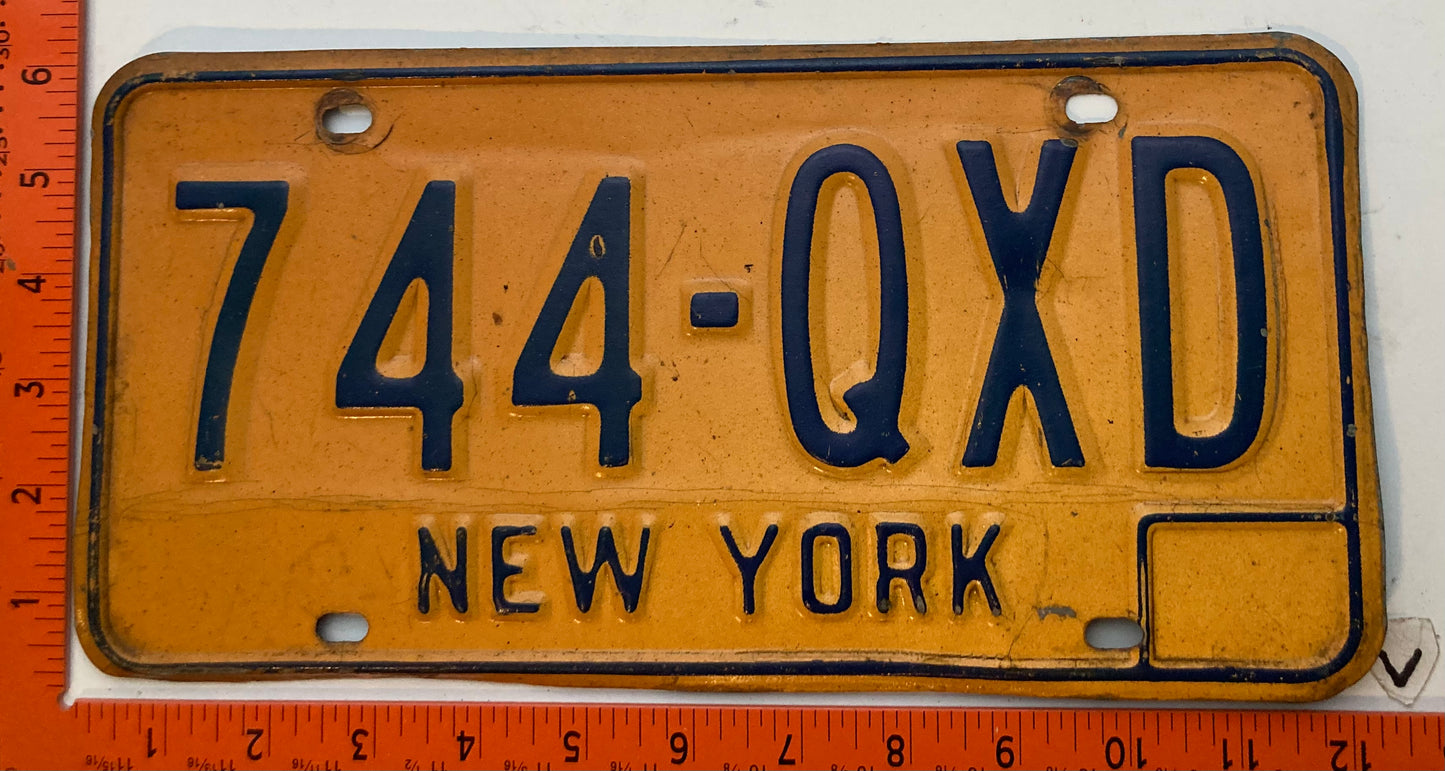 1973 base New York #774-QXD Passenger License Plate
