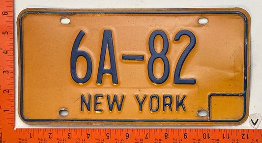 1973 base New York #6A-82 Passenger License Plate (Reserved)