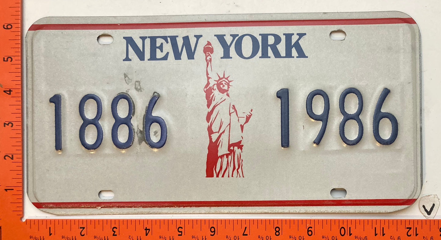 1986 New York #1886 1986 Booster License Plate