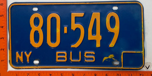 1966 base New York #80-549 Bus License Plate