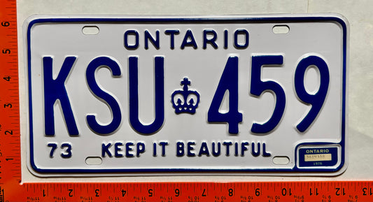 1976 Ontario #KSU 459 Passenger License Plate