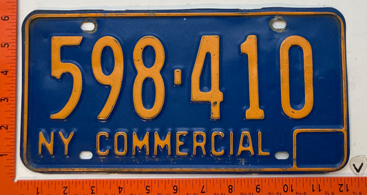 1966 base New York #598-410 Commercial License Plate
