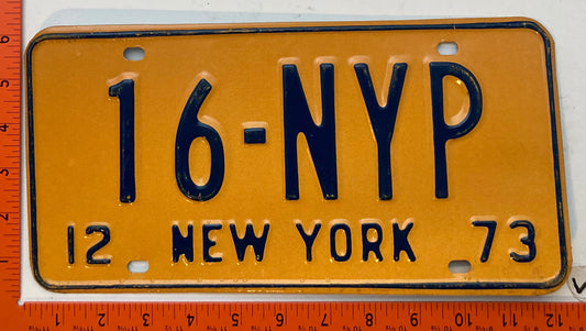 1973 New York #16-NYP New York Press License Plate