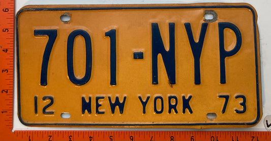 1973 New York #701-NYP New York Press License Plate