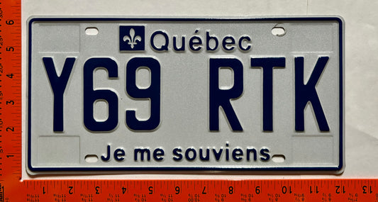 undated Quebec #Y69 RTK Passenger License Plate