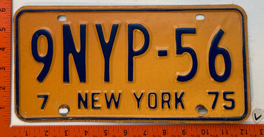 1975 New York #9NYP-56 New York Press License Plate