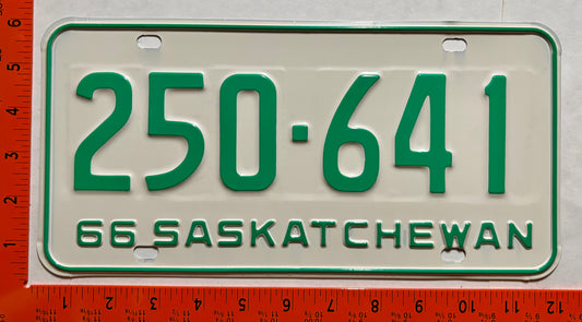 1966 Saskatchewan #250-641 Passenger License Plate
