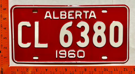 1960 Alberta #CL 6380 Passenger License Plate
