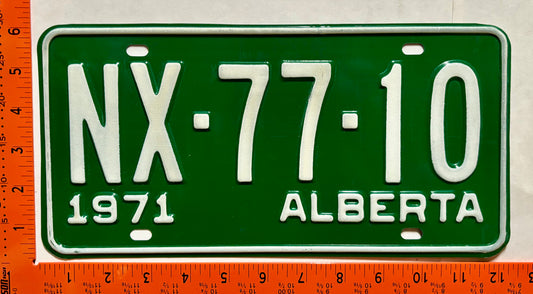 1971 Alberta #NX-77-10 Passenger License Plate