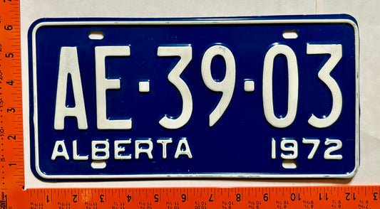 1972 Alberta #AE-39-03 Passenger License Plate