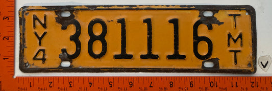 1961-1963 New York #381116 Ton Mile Tax License Plate