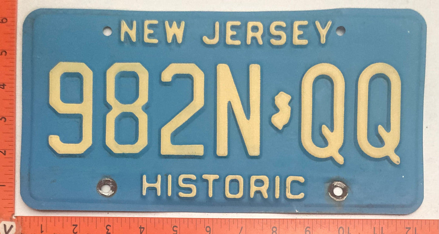 New Jersey 982N QQ Historic License Plate