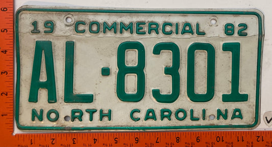 1982 North Carolina #AL-8301 Commercial License Plate