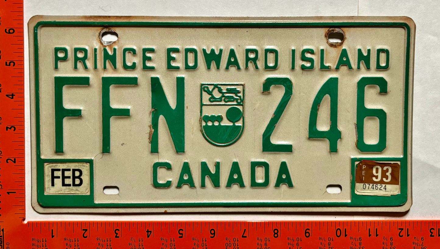 1993 Prince Edward Island #FFN 246 Passenger License Plate