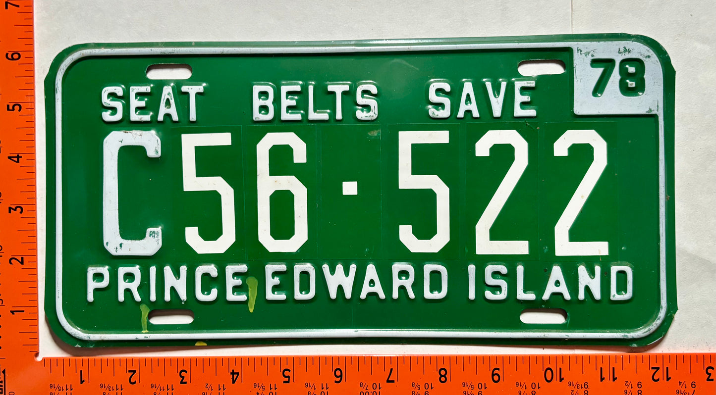 1978 Prince Edward Island #C56-522 Commercial Replacement License Plate