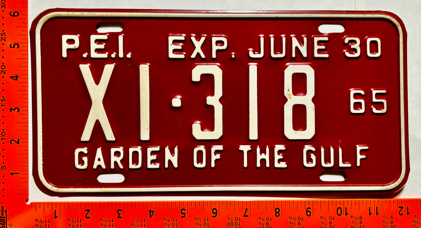 1965 Prince Edward Island #X1-318 Half-Year Heavy Truck License Plate