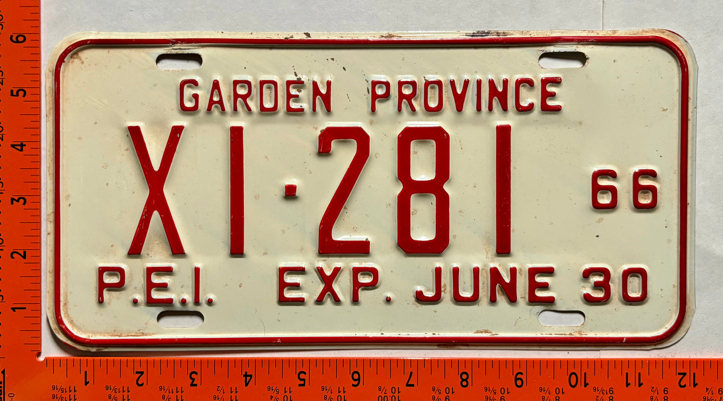 1966 Prince Edward Island #X1-281 Half-Year Heavy Truck License Plate