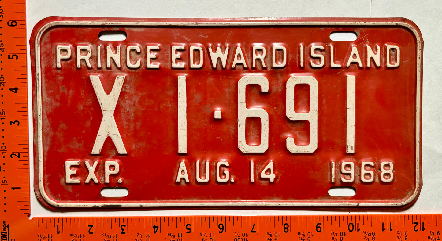 1968 Prince Edward Island #X1-691 Half-Year Heavy Truck License Plate
