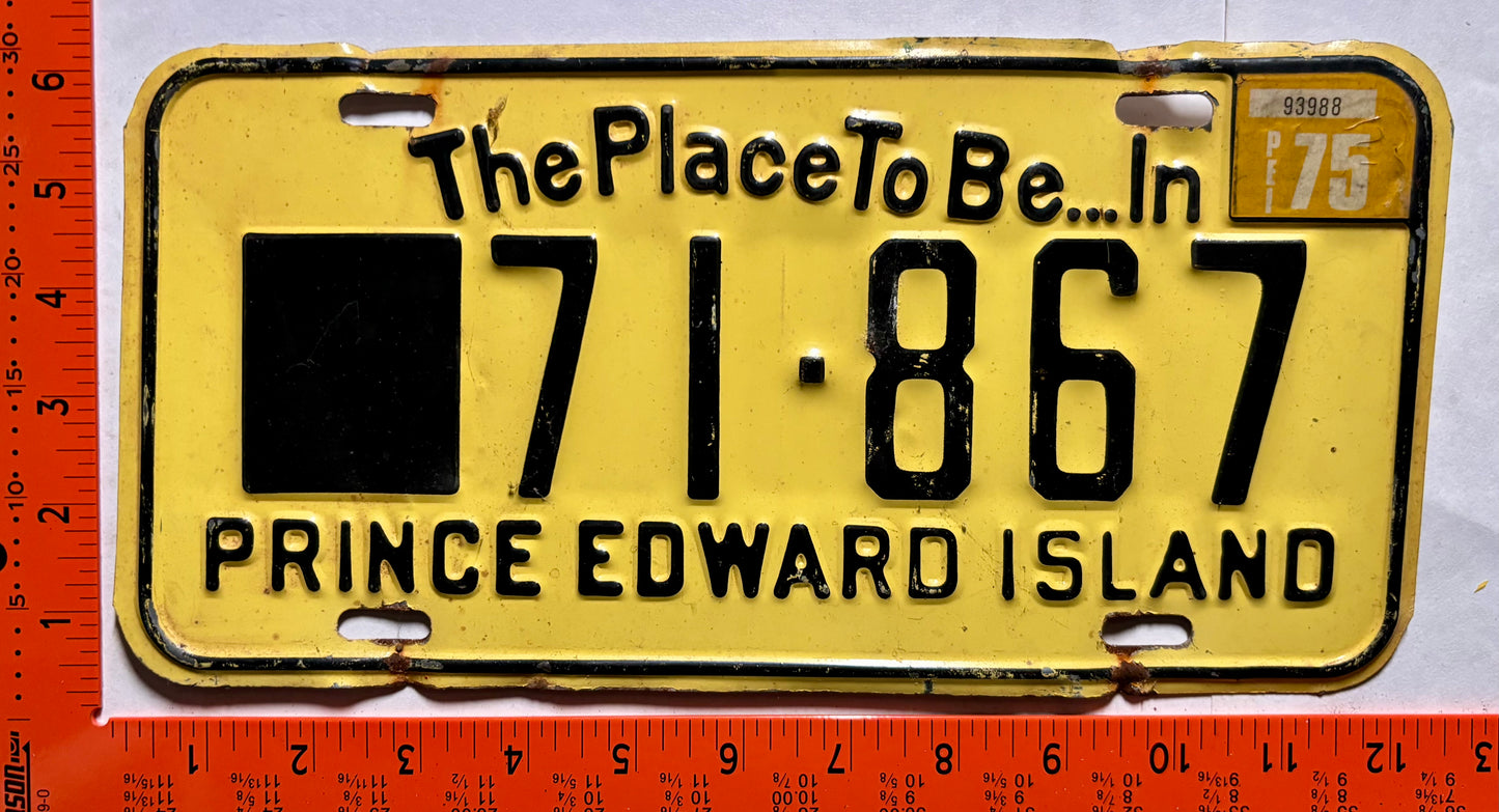 1975 Prince Edward Island #71-867 1/3 Year Heavy Truck License Plate